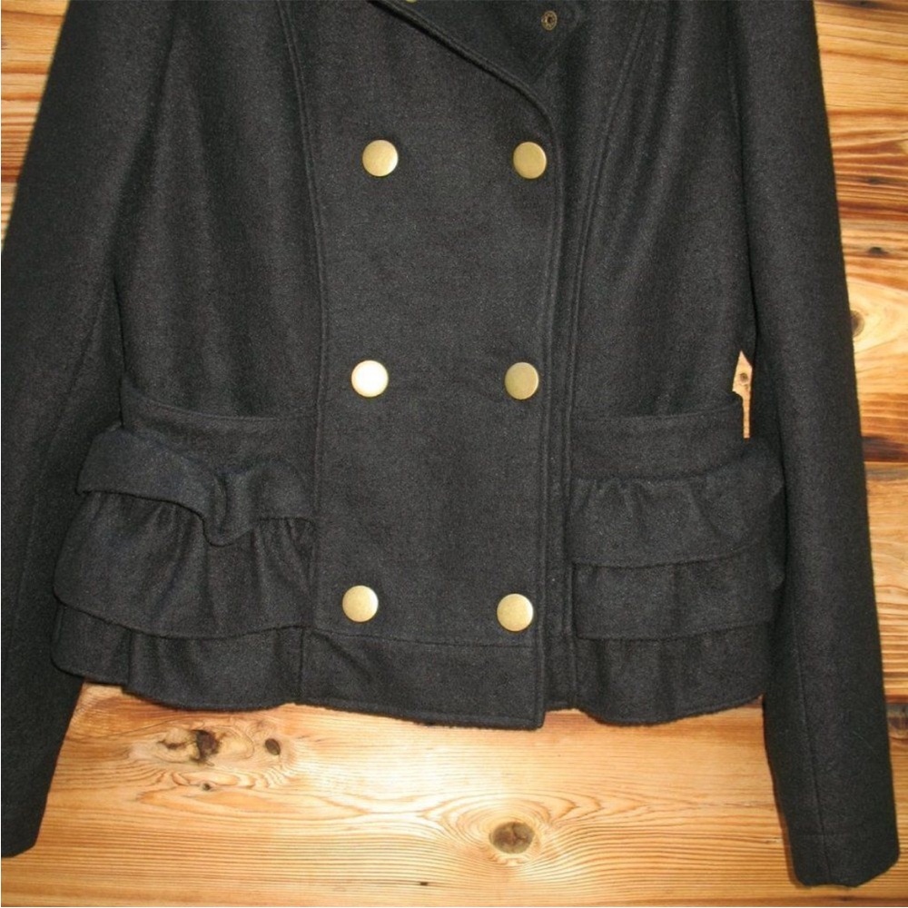 NWT Tulle Wool Blend Ruffle Coat Jacket - Picture 5 of 9